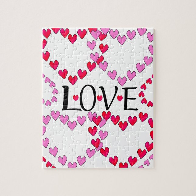 Tiny Hearts Pink Red LOVE Jigsaw Puzzle (Vertical)
