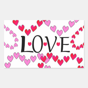Tiny Hearts Pink Red LOVE Sticker