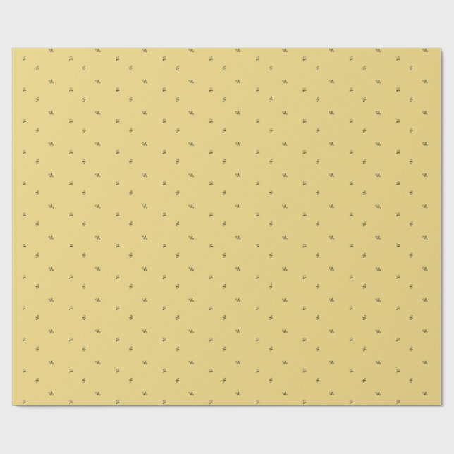 Tiny Honeybees Honey Yellow Apiary Product Wrap  Wrapping Paper (Flat)