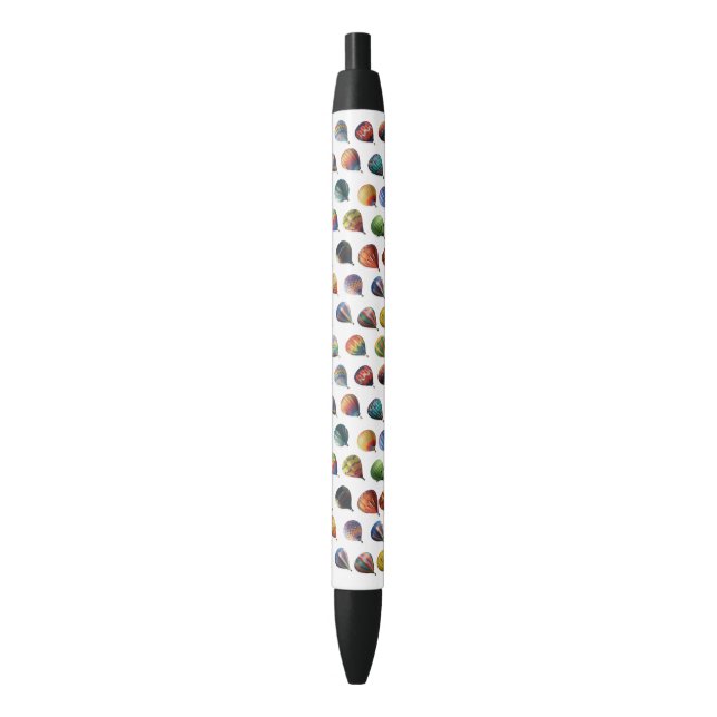  Tiny Hot Air Balloons Pattern Black Ink Pen (Front Vertical)