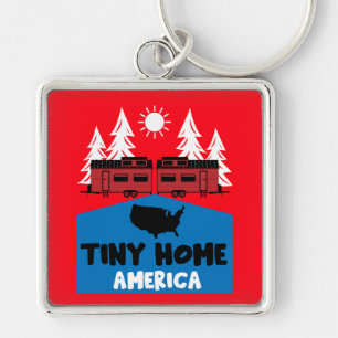 Tiny House Home America Keychain