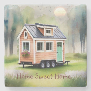 Tiny House Housewarming Stone Coaster