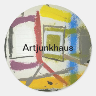 Tiny House Mid-Century Box Hankamer Artjunkhaus Classic Round Sticker