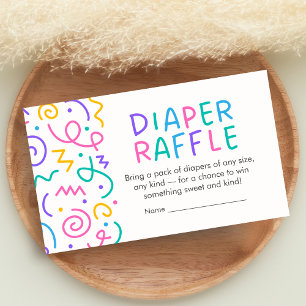 Tiny Human Shindig Baby Shower Diaper Raffle Enclosure Card