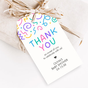 Tiny Human Shindig Baby Shower Favor Tags