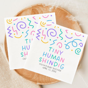Tiny Human Shindig Baby Shower Napkin