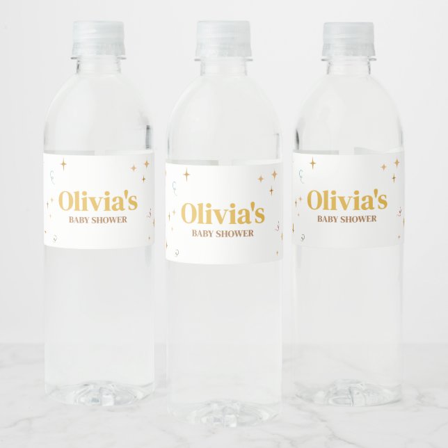 Tiny Human Shindig Baby Shower Water Bottle Label (Bottles)