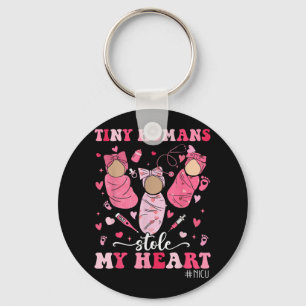 Tiny Humans Stole My Heart Nicu Nurse Happy Valent Keychain