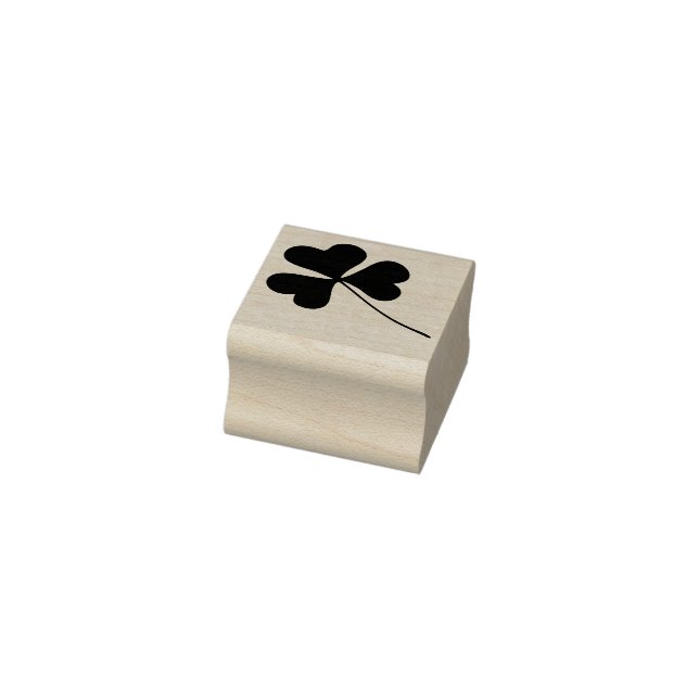 Tiny Irish Shamrock Floral Leaf - Long Stem Rubber Stamp (Stamp)