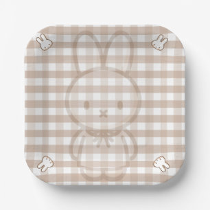 Tiny Latte gingham Paper Plate