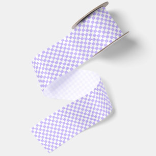 Tiny Lavender and White Chequered Satin Ribbon