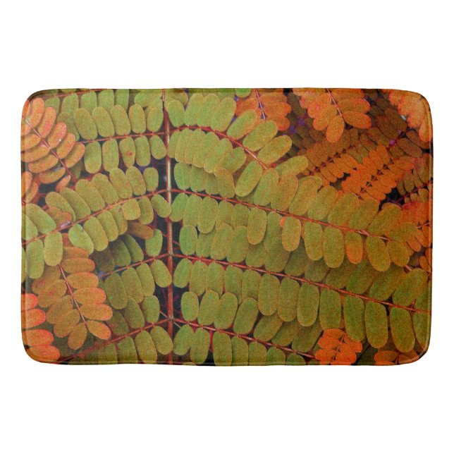 Tiny Leaves Pattern Bath Mat (Front)