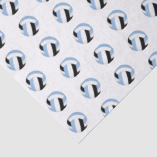 tiny light blue black volleyballs pattern tissue paper