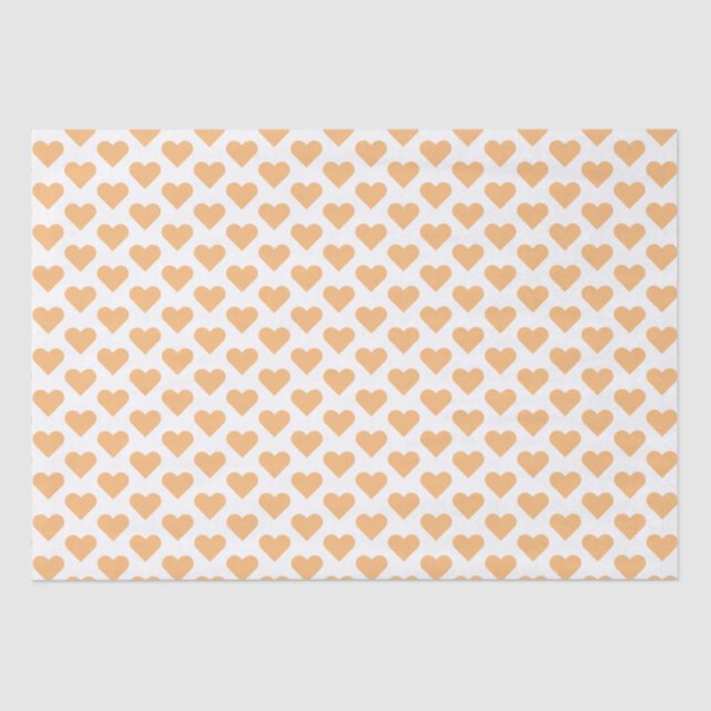 Tiny Light Orange Hearts Pattern Tissue Paper (Front)