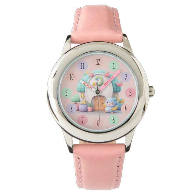 Tiny little house with dragon pink girl watch (Front)