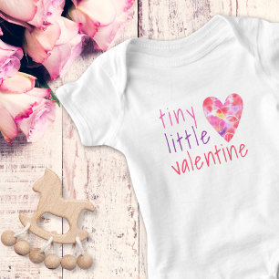 Tiny Little Valentine Tie-Dye Heart Cute Girl Baby Bodysuit