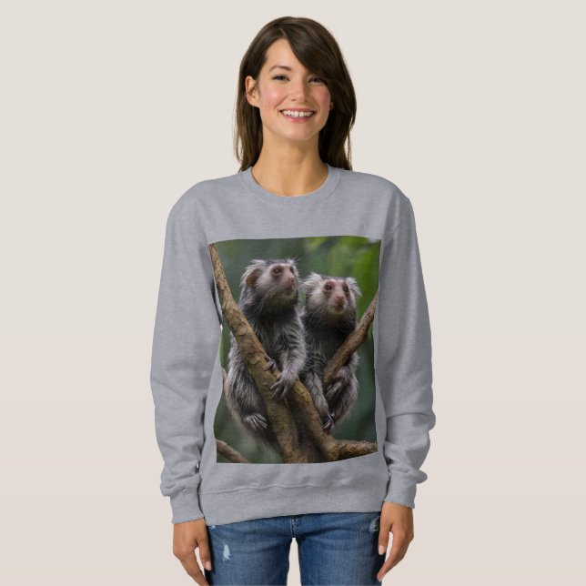 Tiny Marmoset Titans Among the Branches, Sweatshirt (Front Full)