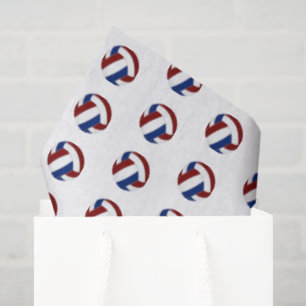 tiny maroon blue volleyballs pattern tissue paper