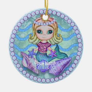 Tiny Mermaid Ceramic Ornament