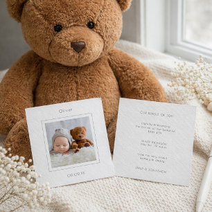 TINY MINI TAILLE Photo Baby Boy Faire-part de nais