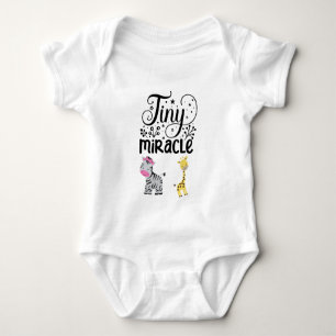 Tiny miracle quoted baby giraffe baby bodysuit