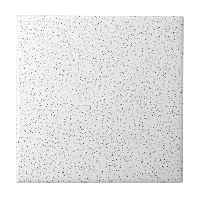 Tiny Monochrome Black, Grey & Cream Dots on White Tile (Front)