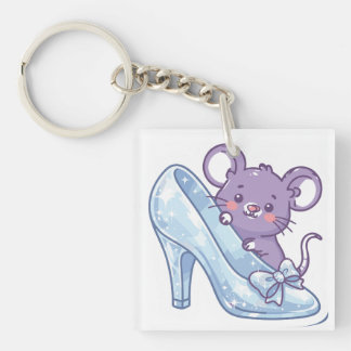 Tiny Mouse Cottage Keychain