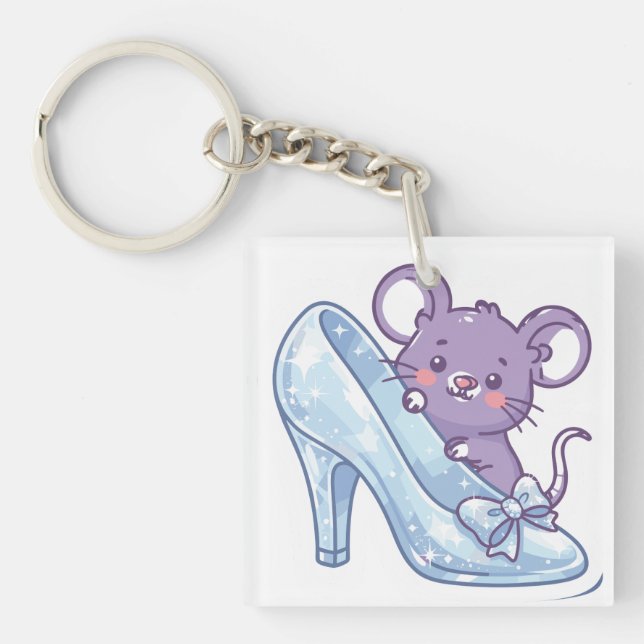 Tiny Mouse Cottage Keychain (Front)