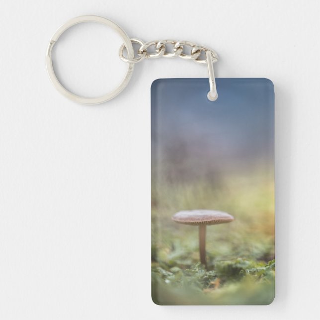 Tiny Mushroom Nature Photo Keychain (Front)