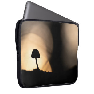 Tiny Mushroom Nature Photo Laptop Sleeve