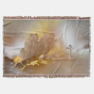 Tiny Mushroom Nature Photograph Throw Blanket