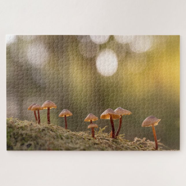 Tiny Mushrooms Nature Photo Jigsaw Puzzle (Horizontal)