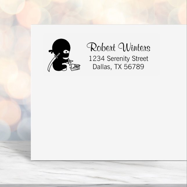 Tiny Ninja Folding Origami Star Address Self-inking Stamp (Creator Uploaded)