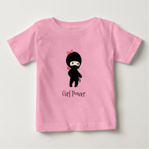 Tiny Ninja Girl Quote - Girl Power Baby T-Shirt