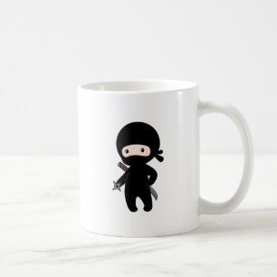 Tiny Ninja Holding Throwing Star Coffee Mug