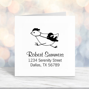 Tiny Ninja Large Chicken Address Self-inking Stamp