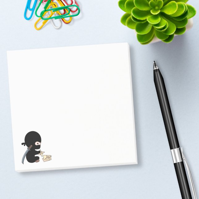 Tiny Ninja Making Origami Paper Throwing Star Post-it Notes (Creator Uploaded)