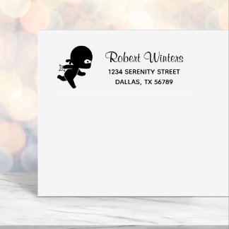 Tiny Ninja Running Address Self-inking Stamp