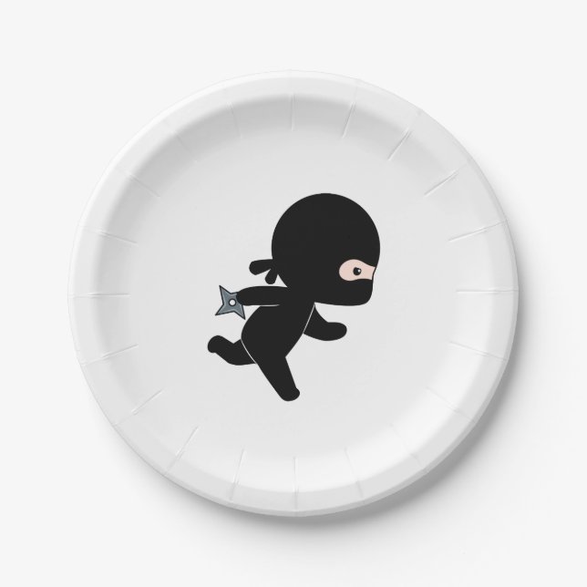 Tiny Ninja Running Paper Plate (Front)
