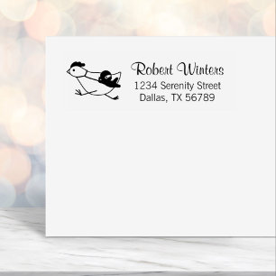 Tiny Ninja Taming Running Chicken Address Self-inking Stamp