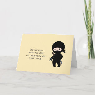 Tiny Ninja Throwing Star Quote Yellow Blank Card
