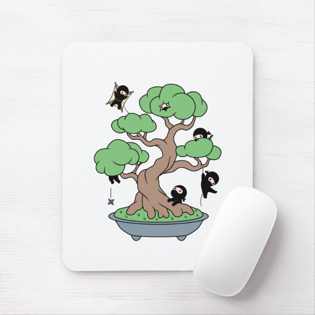 Tiny Ninjas in Bonsai Tree Mouse Pad (With Mouse)