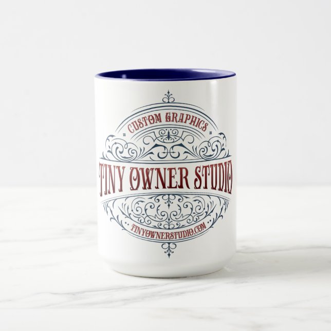 Tiny Owner Studio Fancy Logo Combo Mug, 15 oz Mug (Center)