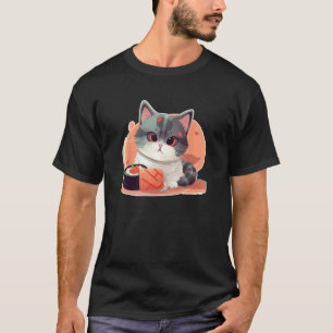 Tiny paws and tasty rolls  A cat s sushi adventure T-Shirt