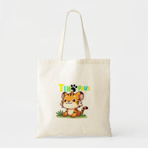 Tiny Paws, Big Roar Tote Bag