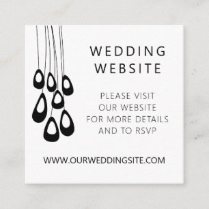 Tiny Peacock Stylized Modern Wedding Website Enclosure Card