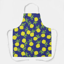 Tiny Pineapples Navy Blue Apron