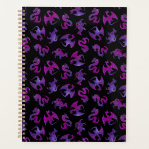 Tiny Pink and Purple Space Dragons Planner