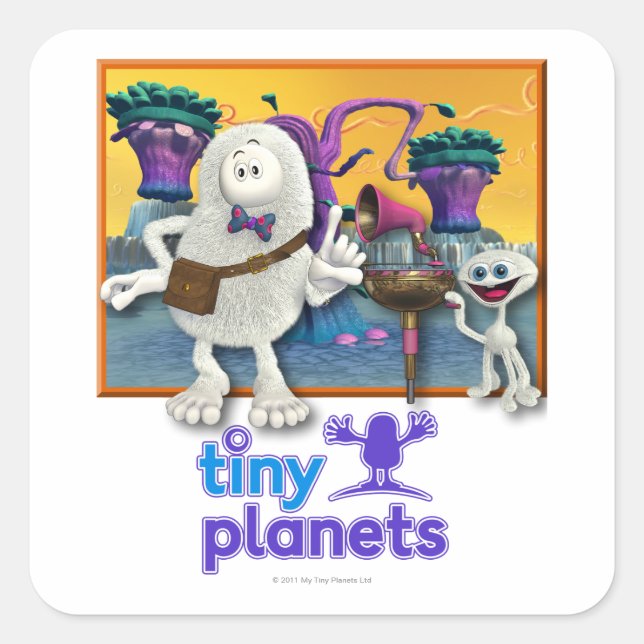 Tiny Planets Jammin' Session Square Sticker (Front)