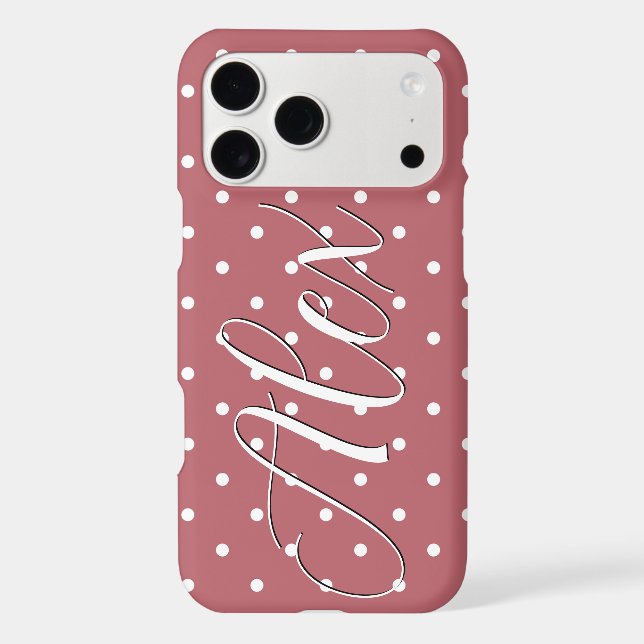 Tiny Polka Dot Blush Pink White Dots (Back)